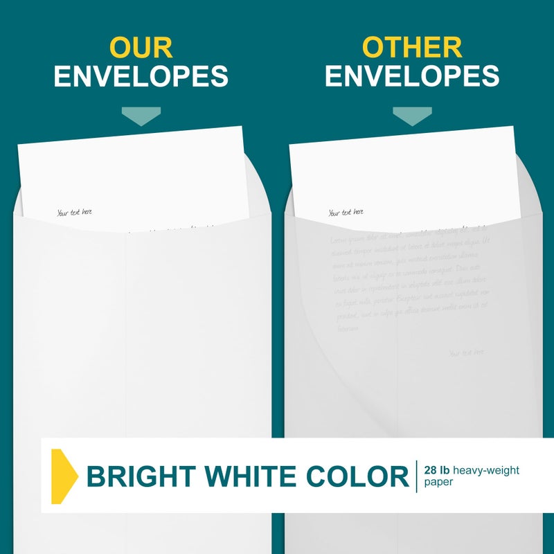 EnDoc 10x13 Envelopes Self Seal - 15 Pack - Open End White Mailing Envelopes for Catalogs, Presentations, Oversized Documents - Self Sealing Envelopes with Peel and Seal Closure - 28lb Heavyweight Paper - Image 5
